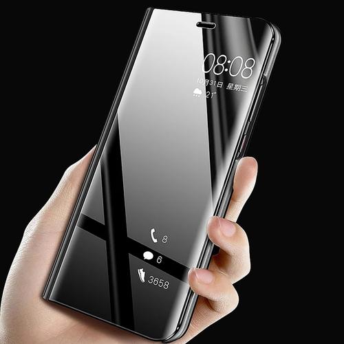 Jual Case Xiaomi Redmi Note 9 Clear View Standing Flip Cover Hitam ...