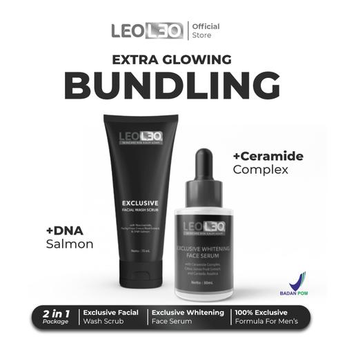 Jual LEOLEO Paket Extra Glowing Exclusive Facial Wash Scrub Dan Serum