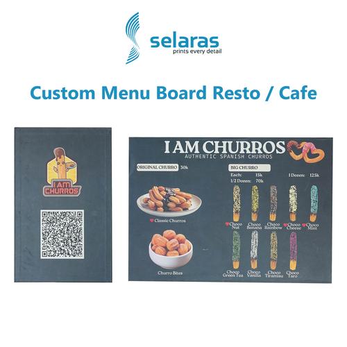 Promo Print Menu Board Restoran / Cafe / Papan Menu Fancy Selaras