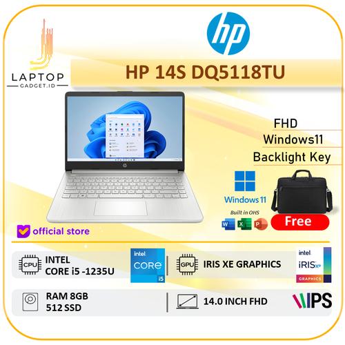 Promo Laptop Hp 14S DQ5118TU I5 1235U 8GB 512 SSD W11+OHS 14.0 Full HD ...