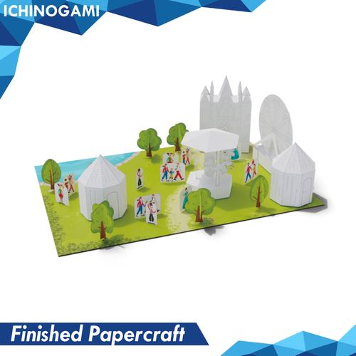 Jual Papercraft (DIY) Theme Park Coloring Papercraft, isi 1 Set Press ...