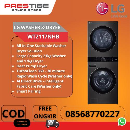 Jual LG 21KG WashTower™ AllInOne Stacked Washer Dryer WT2117NHB