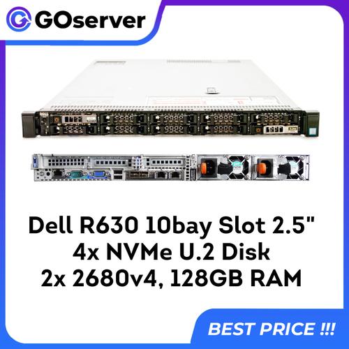 Server DELL R630 2x Xeon 2680v4 10Bay 4x NVMe RAM 128GB Dual PSU di  Goserver Tokopedia