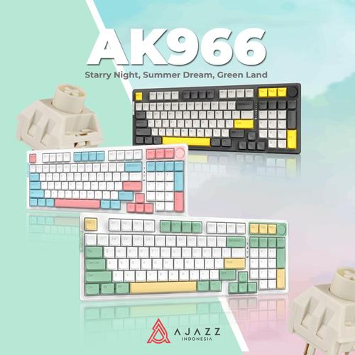 Promo Ajazz AK966 96 Keys Mechanical Keyboard ThreeMode RGB