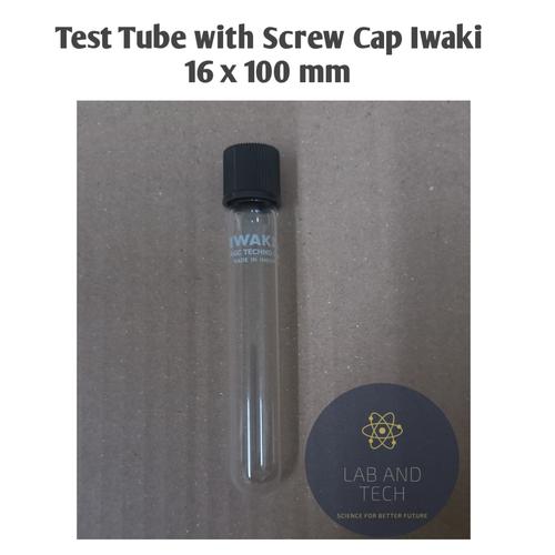 Jual Test Tube with Screw Cap Iwaki ukuran 16x100 mm, volume 11ml ...