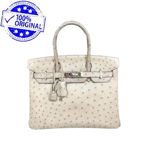 Jual Preloved Hermes Birkin 30 B30 Gris T Ostrich Leather PHW #L