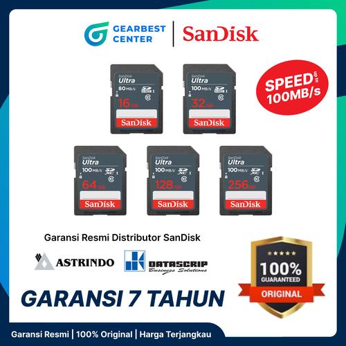 Jual Memory Card Kamera 16GB 32GB 64GB 128GB 256GB 100MBPS SanDisk SD