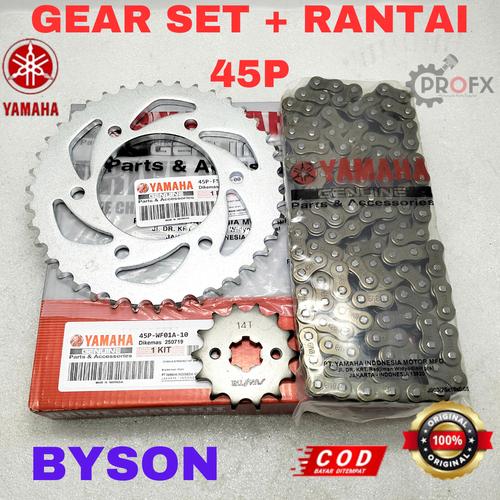 Jual GEAR RANTAI SET BYSON YAMAHA 45P KUALITAS ORIGINAL ASLI YGP GER