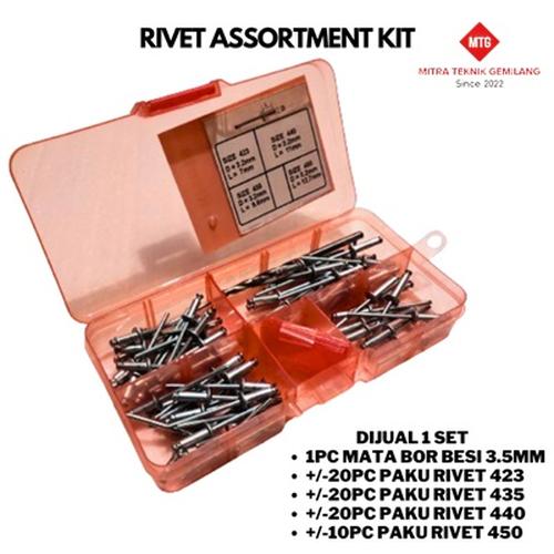 Jual Paku Rivet Set Blind Ripet 423 435 440 450 + Mata Bor Besi 3.5 3,5 ...