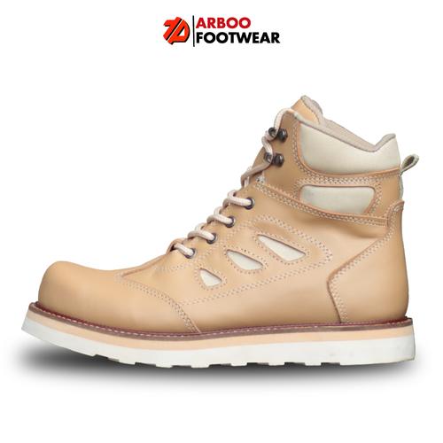 Sepatu Safety Riding Jual Sepatu Safety Boots Pria Riding Vintage Cream Kulit Asli - Cream ...