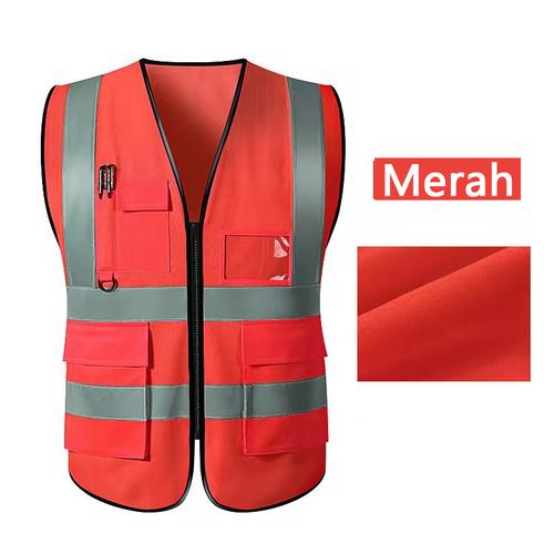 Jual Safety Vest Proyek Polyester / Rompi proyek Safety Polyester Hijau Merah, XL Jakarta