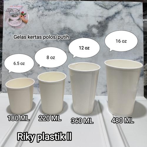 Jual paper cup Gelas kertas polos/putih isi 50pcs - 12.oz - Jakarta ...
