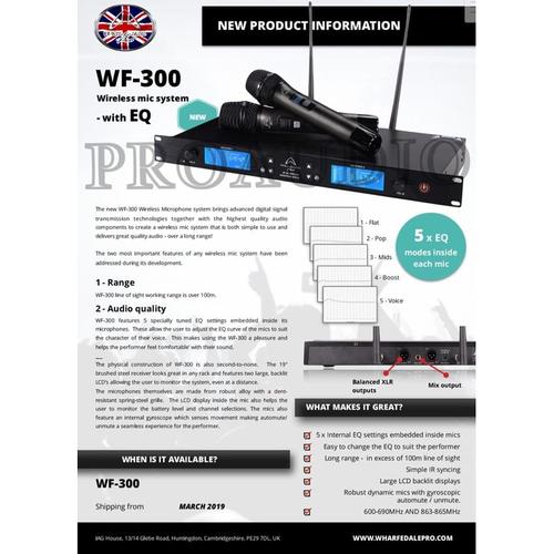 Jual Microphone Wireless Wharfedale WF 300 WF300 Original 2 Mic Handle