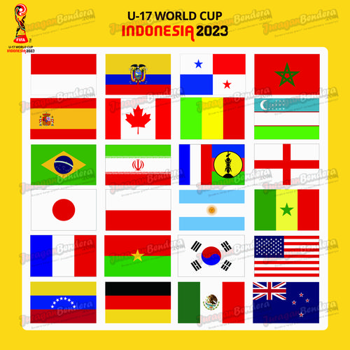 Jual 24 Bendera Negara Peserta Piala Dunia U-17 World Cup Indonesi 2023