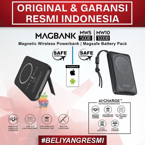 ACMIC MAGBANK MW5 Magsafe Battery Pack Wireless PowerBank Apple iPhone  Magbank DUO, Powerbank Only di Osxid Tokopedia