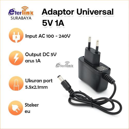 Jual [NEW] Adaptor 5V-1A untuk power tambahan USB HUB 5 VOLT - 1 AMPERE ...