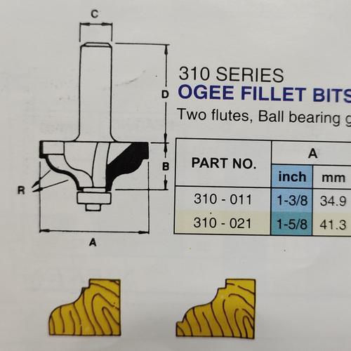 Jual Router Bit 310-021 KNK 1/4 x R6 Uniken Mata Profil Ogee Fillet Bit ...