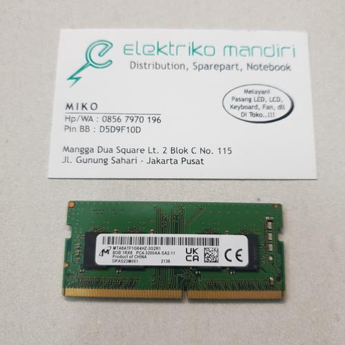 Jual Original RAM Laptop DDR4 8GB 1Rx8 PC4-3200AA-SA2-11 micro