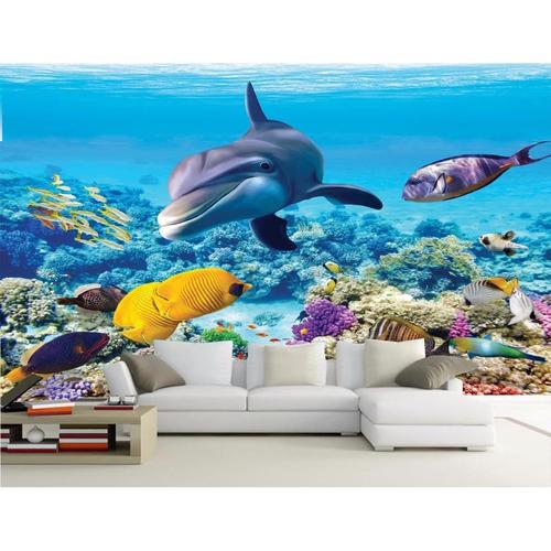 Jual WALLPAPER STICKER WALLPAPER CUSTOM DINDING 3D IKAN LAUT FISH ANAK