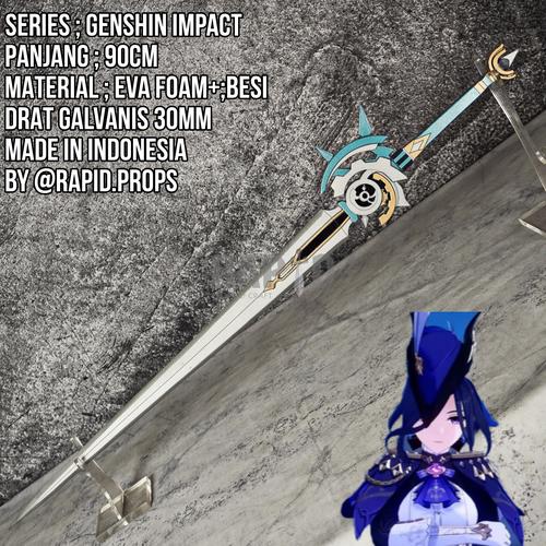 Damdos - Espada exclusiva de Halloween Prop Impact Clorinde de cinco estrellas, 41 pulgadas Clorinde Absolution Espada con una sola mano, Genshin para cosplay, juego de rol, regalo de cumpleaños