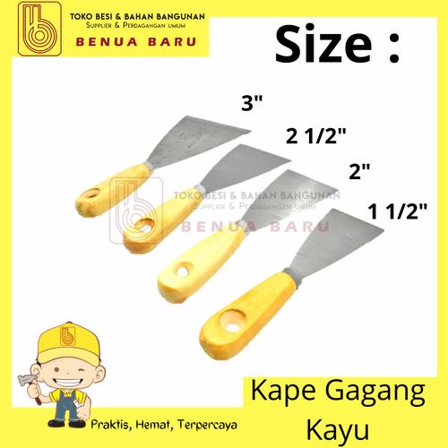 Jual Kape Gagang Kayu 1 1/2 2 2 1/2 3 / Putty Scrapper / Skrap Gagang ...