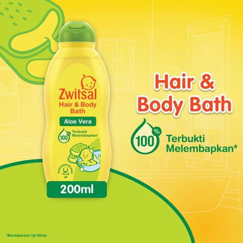 Promo Zwitsal Baby Bath Hair and Body Aloe Vera 200ml Unilever Mall