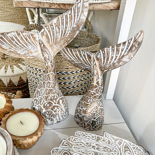 Jual Patung kayu ekor patung bohemia villa decor boho home decor statue