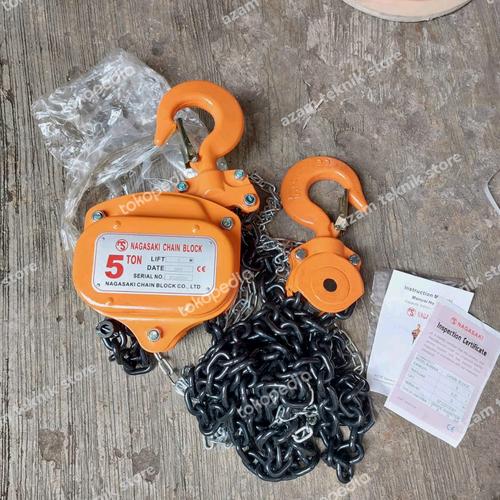 Jual takel manual chain block 5 ton x 5 meter original merk NAGASAKI ...