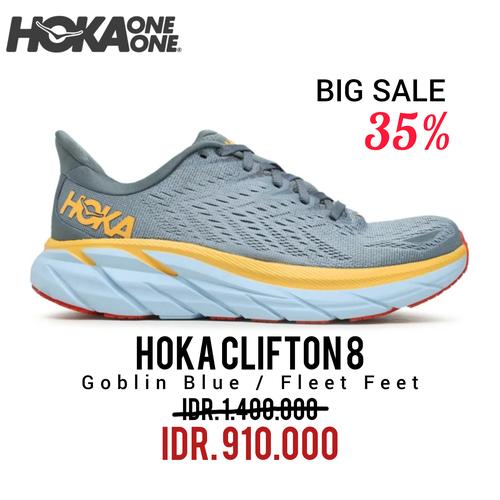 Jual HOKA ONE ONE CLIFTON 8 GOBLIN BLUE / FLEET FEET MEN'S 100