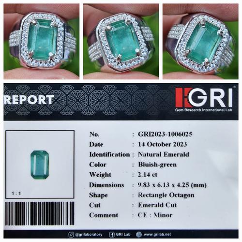 Batu Zamrud Bluish Green Emerald Minor Memo crt di Azhar Gemstore  Tokopedia