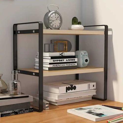 Jual Rak Buku Meja Kayu Minimalis Rakit DIY Book Shelf 2 Layer ...