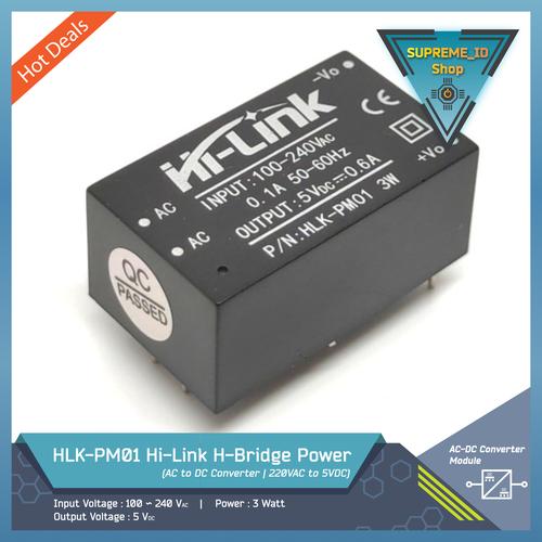 Jual HLK-PM01 Hi-Link H-Bridge Power AC-DC Converter 220VAC to 5VDC ...