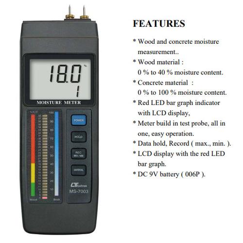 Jual Lutron MS7003 Moisture Meter Kayu dan Beton Jakarta Pusat