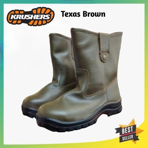 Jual sepatu safety / safety shoes / krusher texas brown/black Jakarta