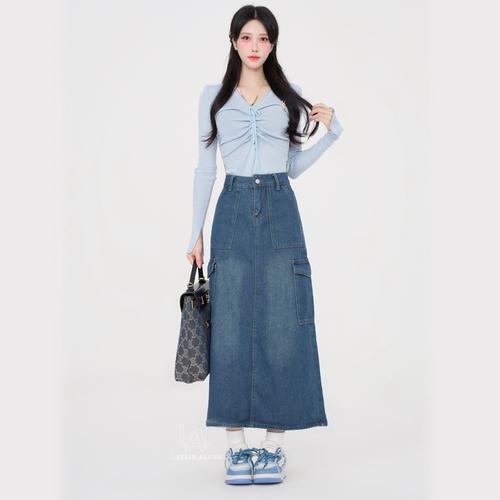 askyy Y DENIM まどお TUNIC ICE BLUE size1