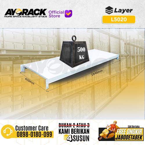 Promo AMBALAN RAK GUDANG AYORACK L5020 500KG 2 METER LAYER SUSUN RACK ...
