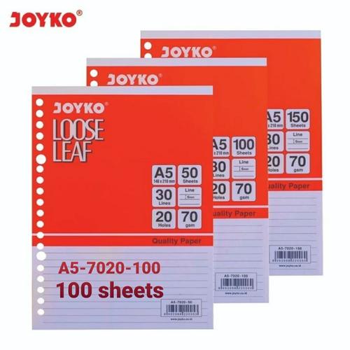 Jual Kertas File Binder Joyko A5-7020/ 50 Lembar dan 100 Lembar - 100 ...
