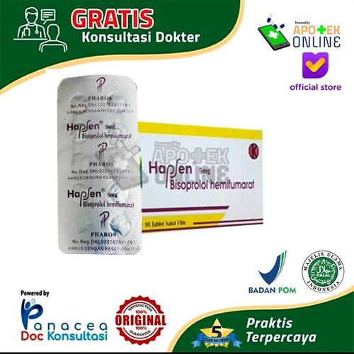 Jual HAPSEN 5MG 1 STRIP 10 TABLET/BISOPROLOL/DARAH TINGGI/HIPERTENSI ...