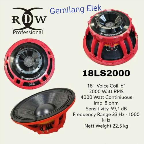 SPEAKER KOMPONEN RDW 18LS2000 18 INCH di Gemilang Elek12 Tokopedia