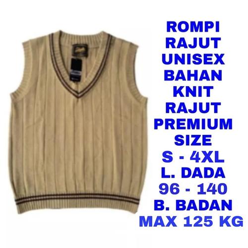 Jual WK ROMPI RAJUT PRIA VEST KNIT - cream mocca, S/M LD. 96-105 - Kota ...