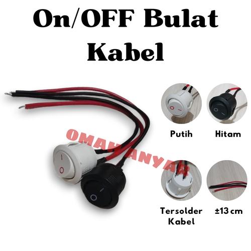 Jual Switch On Off Saklar On Off Bulat Hitam Putih 2 pin - ON-OFF Putih ...