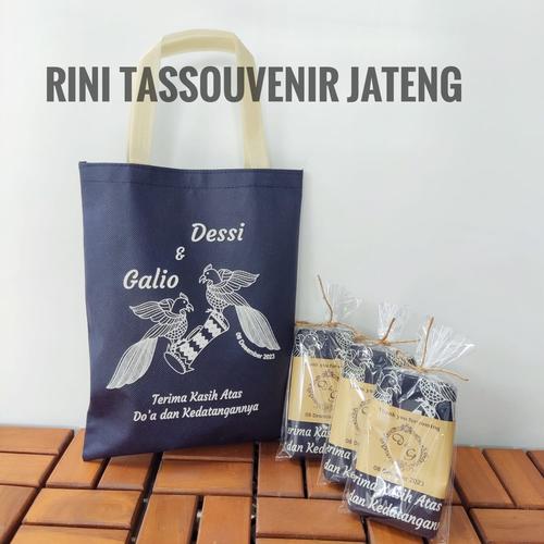 Jual Tas Souvenir Pernikahan sablon dengan thankscard - tali rami - Kab ...