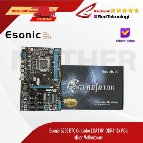 Esonic B250 BTC Gladiator LGA1151 DDR4 12x PCie Miner Motherboard di  Chandut Redcom Tokopedia