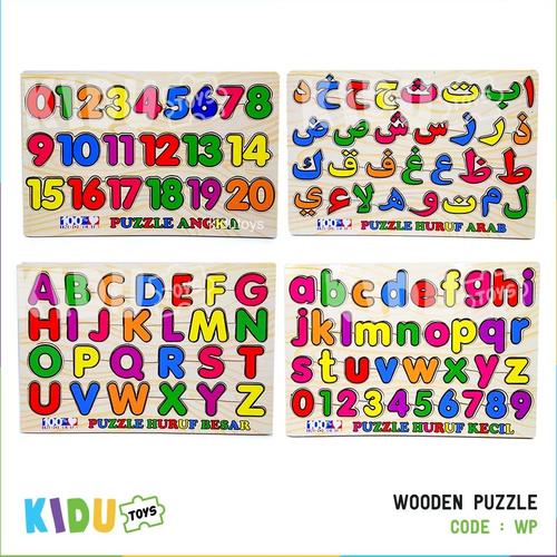 Jual Mainan Puzzle Kayu Edukasi Huruf Hijaiyah Arab Kapital Besar Angka ...