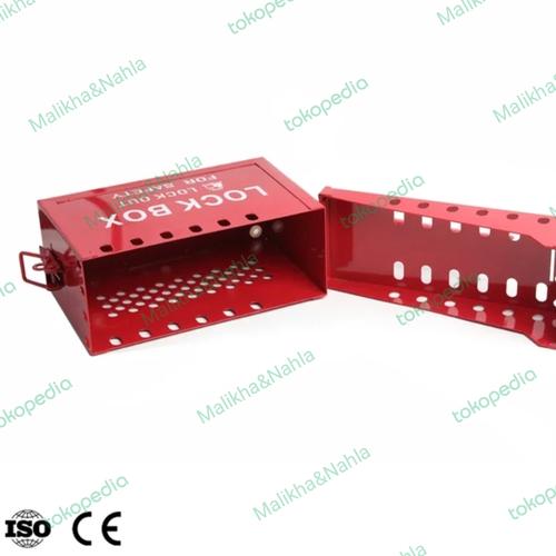 Jual CONDOR Group Lockout Box: Steel, Red, 6 in x 9 in 3.5 in, Portable ...