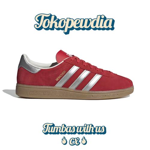 Adidas Munchen Red Scarlet Matte Silver Gumsole (GY7402) 39 1/3 di  Tokopedia