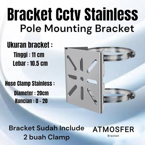 Promo BRACKET CCTV TIANG ANTI KARAT STAINLESS STEEL POLE MOUNTING
