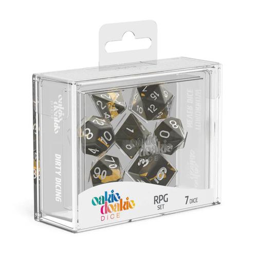 Oakie Doakie Dice – Set Di Dadi Per GDR In Marmo Rosso – 7 Pezzi (D6, D4, D10, D8, D20, D12) – Con Scatola Portadadi - 2