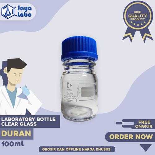 Jual DURAN BOTOL SAMPEL Vol. 100 ml / LAB BOTTLE KACA BENING - Kota ...