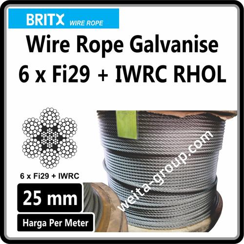 Jual Wire Rope Galvanise / Kawat Sling Baja Galvanis 25mm 6xFi29+IWRC ...